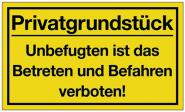 Hinweiszeichen Privatgrundstck 