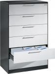 Karteischrank schwarzgrau/weialuminium 