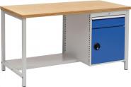 Werkbank lichtgrau signalblau 