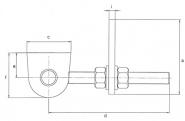 Verstellbares Torband 135x19x44x120x25x45x12x6mm 