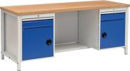 Werkbank lichtgrau signalblau 