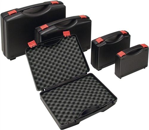 Ku.-Koffer L340xB275xH83mm, PP 1 Griff m.Schaumstoffeinlage schwarz