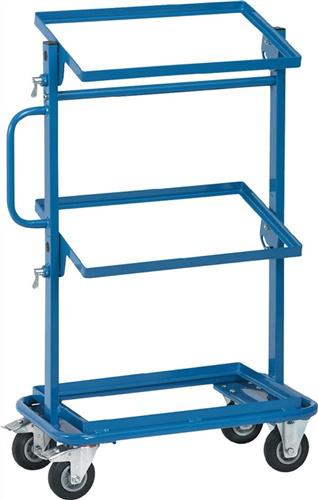 Beistellwagen Trgf.200kg 1feste, 2neigbare Etagen m.offenem Rahmen brillantblau