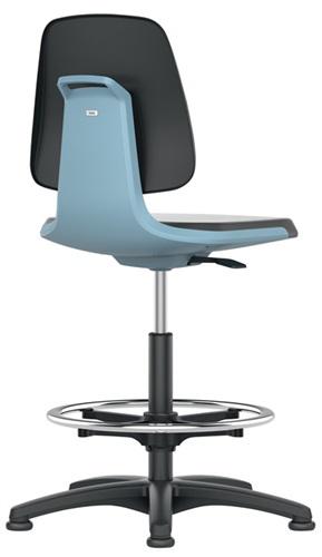 Arbeitsdrehstuhl Labsit Gleiter+Fußring, anthr. Integralschaum schwarz 520-770mm