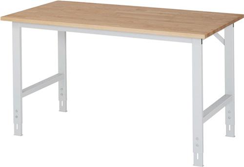 Arbeitstisch B1500xT1000xH760-1080mm, Arbeitsplatte Buche Gestell lichtgrau