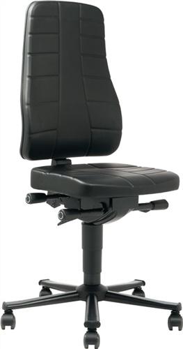 Arbeitsdrehstuhl Highline, Rollen Kunstlederpolster schwarz 450-600mm BIMOS