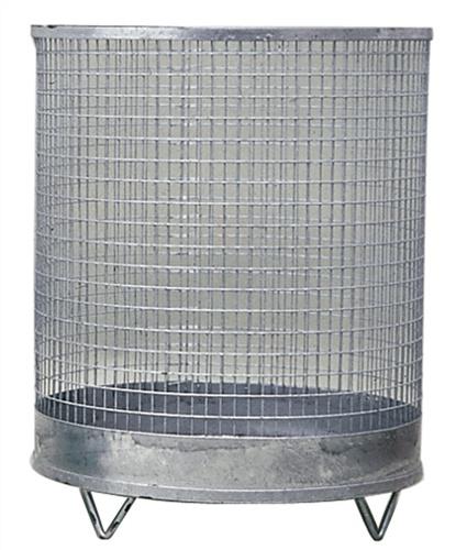 Abfallkorb H600xD500mm 118l, Drahtgitter verz.m.4 Füßen