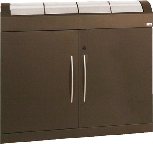 Wertstoffsammler H975xB1100xT320mm, Inh.4 x 45l Soft-Mocca Klappen VA