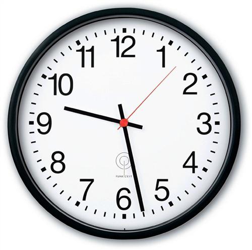 Wanduhr Funkuhr Ku.schwarz, 1,5 V Zahlen