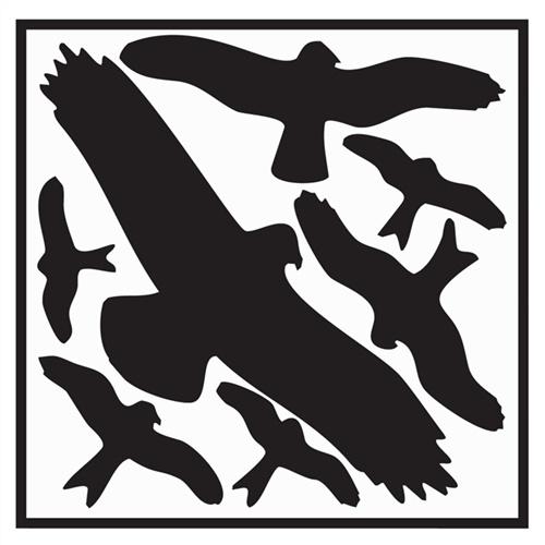 Aufkleber L290xB320 mm Vogelschutzset,, Vogelsymbole Folie selbstkl.