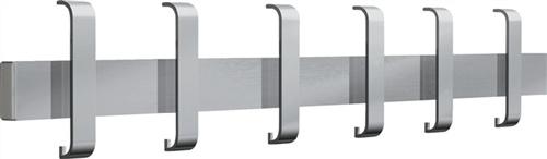 Einzelwandgarderobe Arosa, H.190mm B.950mm T.80mm 6 Hut-/12 Mantelh.Alu.F1