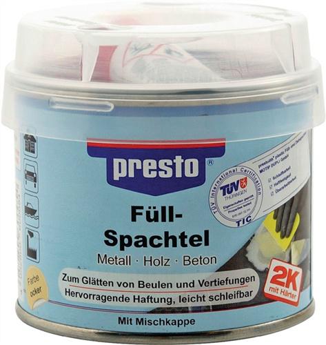 2K-Füllspachtel prestolith® - 1.5 KG, plastic ocker,Härter rot 250g Dose PRESTO