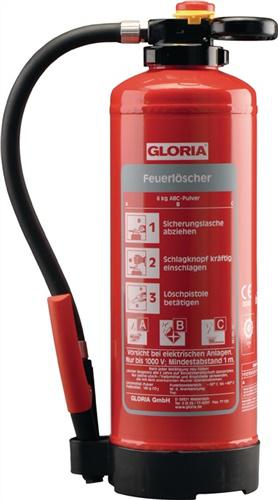 Gloria Pulverfeuerlöscher 6kg aufladb.Brandkl.43