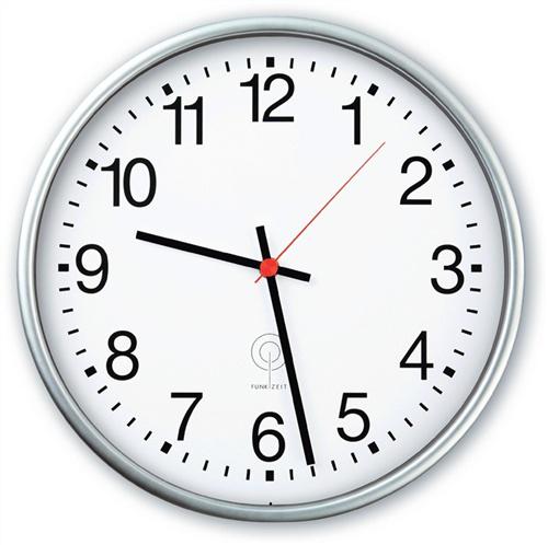 Wanduhr Funkuhr Ku.mattsilber, 1,5 V Zahlen