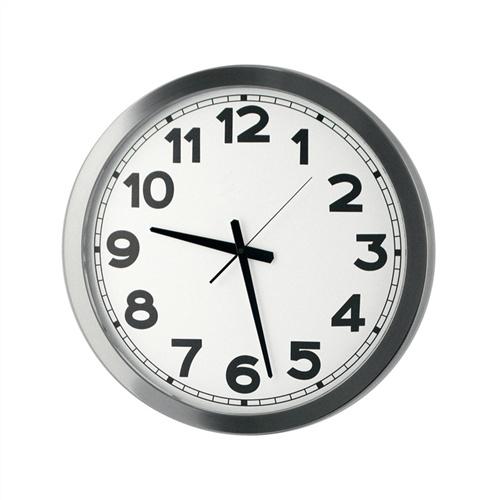 Wanduhr Jumbo Funkuhr Alu.mattsilber, 1,5 V Zahlen