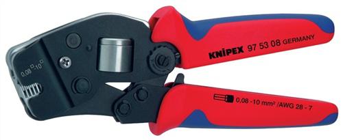 Crimpzange Gesamt-L.190mm 0,08-10,0, (AWG 28-7) mm² brün.Mehrkomp.-Hüllen KNIPEX