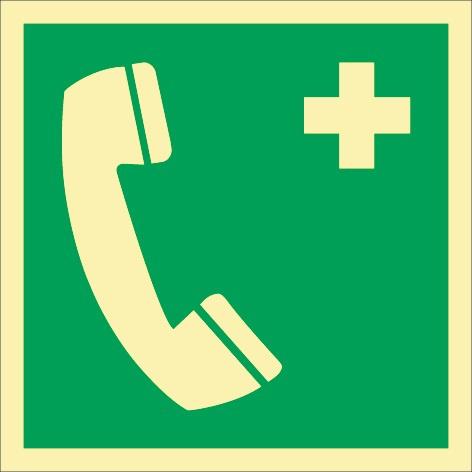 Rettungszeichen ASR A1.3/DIN, EN ISO 7010/DIN 67510 L148xB148mm Nottelefon Folie