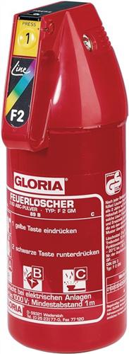 Gloria Pulverfeuerlöscher 2kg m.Dauerdruck