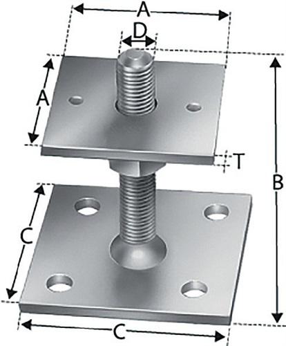 Stützenfuß 208x80x8,0mm STA, st.verz.z.Schr.SIMPSON STRONG TIE
