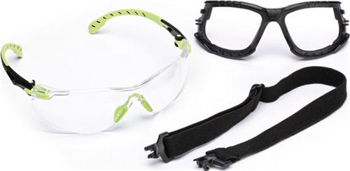 Schutzbrille Solus™ 1000-Set, EN 166,EN 170,EN 172 Bügel grün,Scheibe klar PC 3M