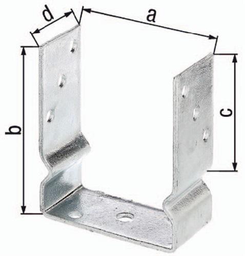 U-Pfostenträger ETA-10/0210, 71x150x100x60mm TZN z.Aufschr.GAH