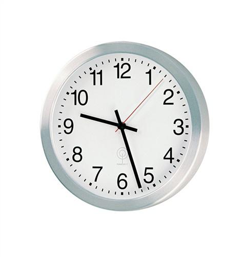 Wanduhr Funkuhr Alu.mattsilber, 1,5 V Zahlen D.200mm