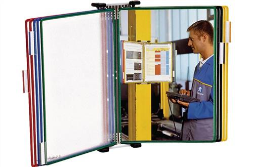 Wandhalterset 2x10 Sichttafeln, farbig sortiert PVC-Folie m.Rahmen2St/KT TARIFOLD