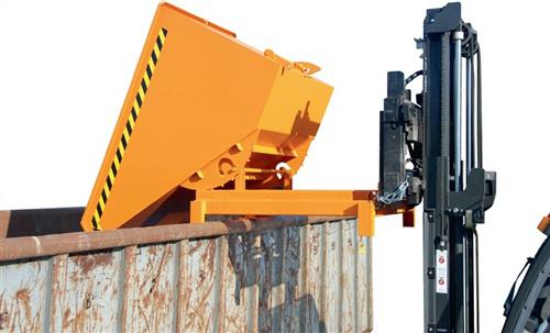 Schwerlast-Kippbehälter L1310xB1105xH970mm, resedagrün Inh.0,6 m³ autom.Entr.
