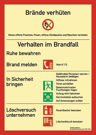Brandschutzzeichen DIN EN, ISO 7010 L210xB297mm Brandschutzordnung Folie